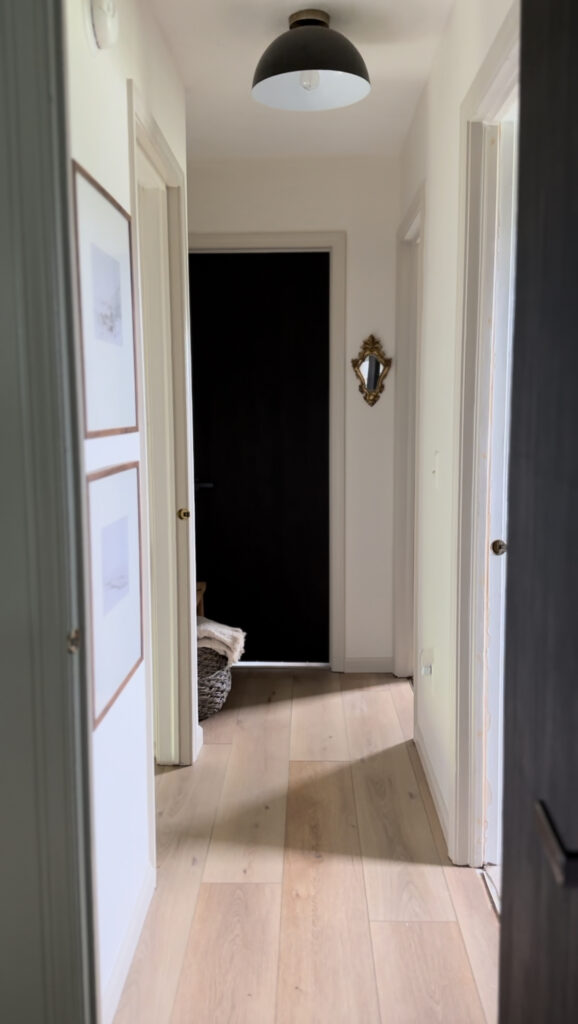 hallway walls painted Sherwin Williams Shoji White