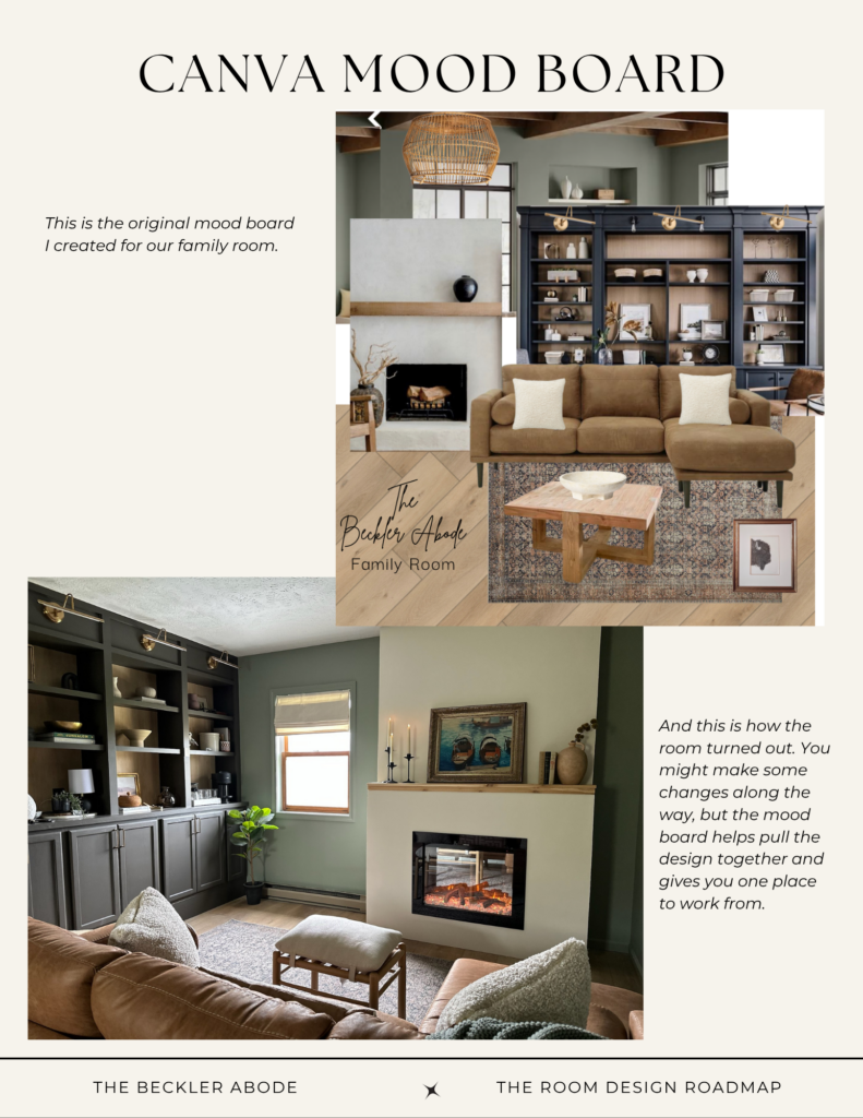 Canva Mood Board before and after